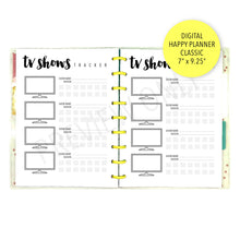 Load image into Gallery viewer, V.2 TV Shows Tracker Planner Inserts Printable Download