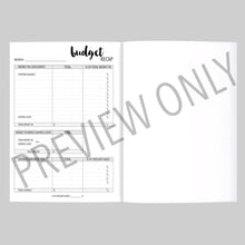 Load image into Gallery viewer, Budget Worksheet Bundle Notebook Planner Inserts Printable Download - A4/Letter Size Paper