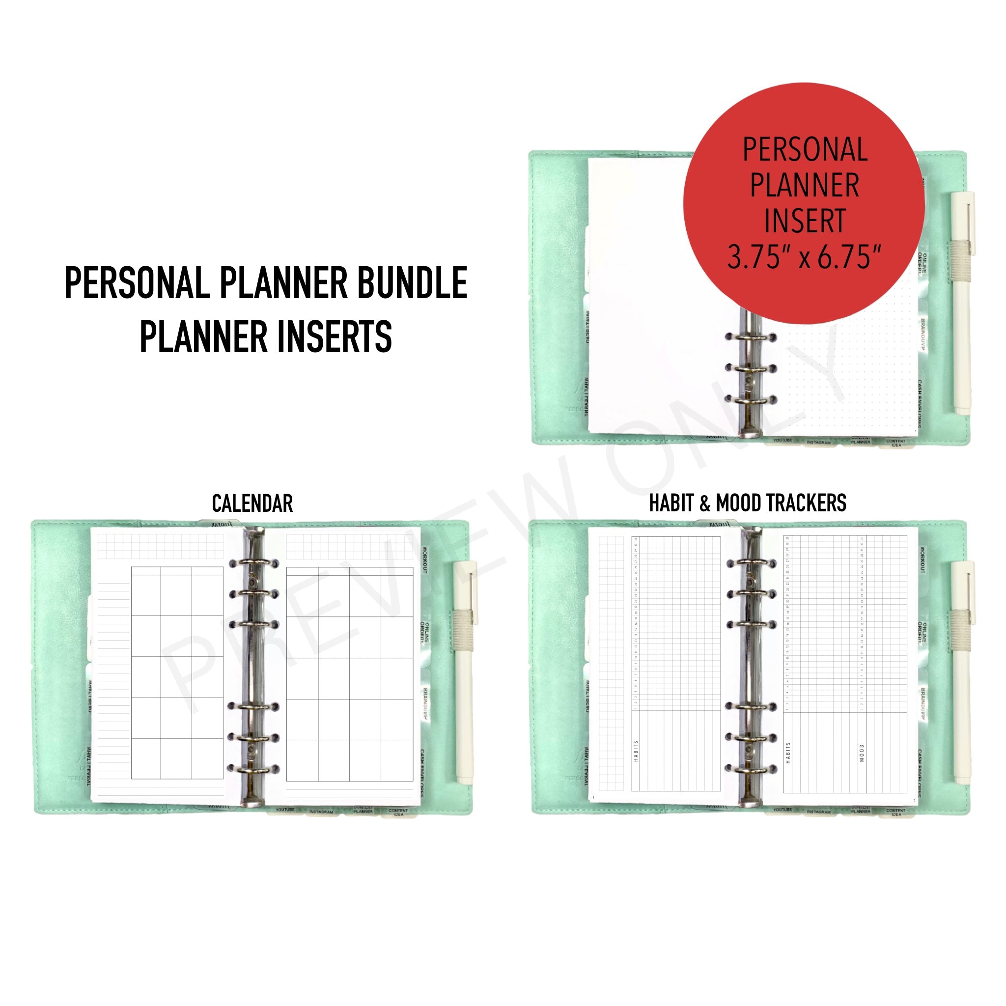 Personal Planner Bundle Planner Inserts Printable Download Letter