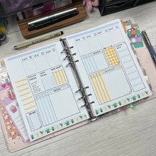 Load image into Gallery viewer, A5 Small Grid Weekly Planner Spread – Mix and Match - A5/Letter Size Paper PDFs