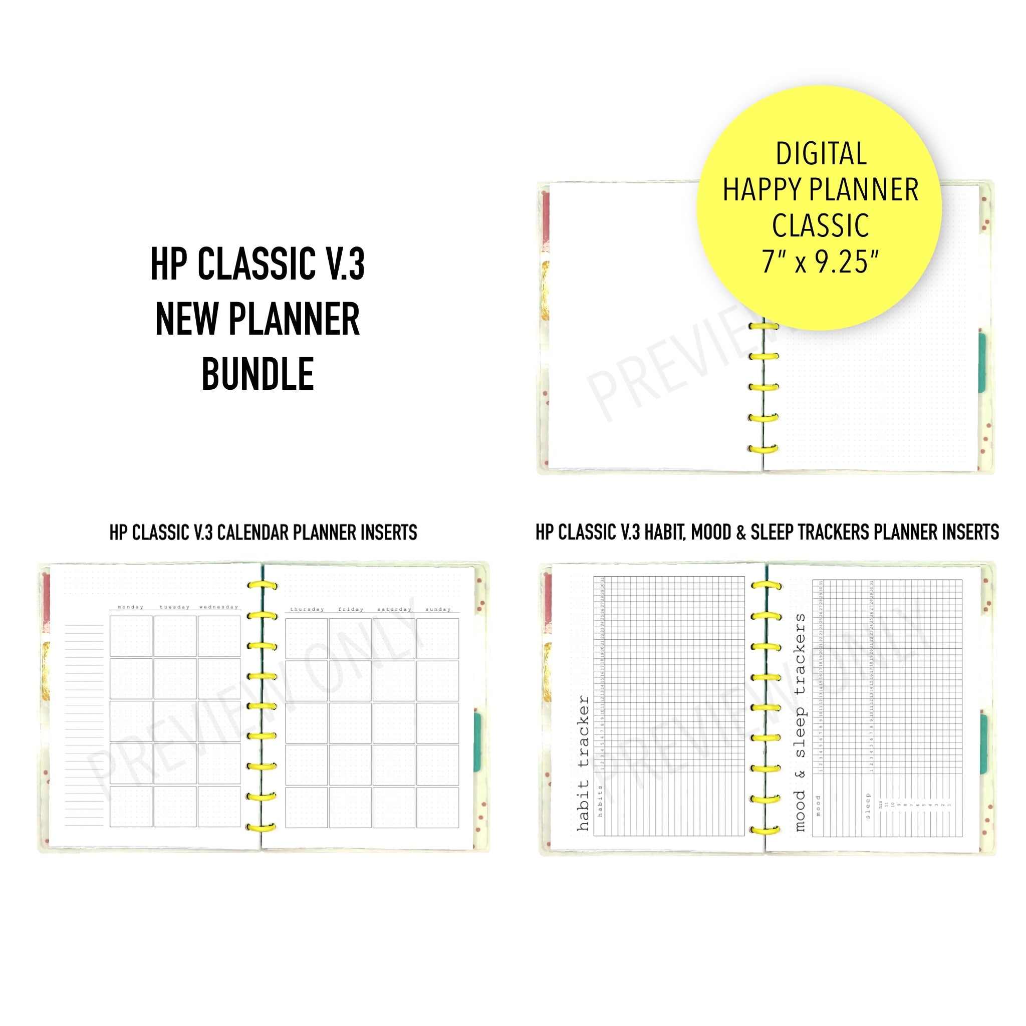  Habit Tracker Inserts for Personal Size Planners (3.75