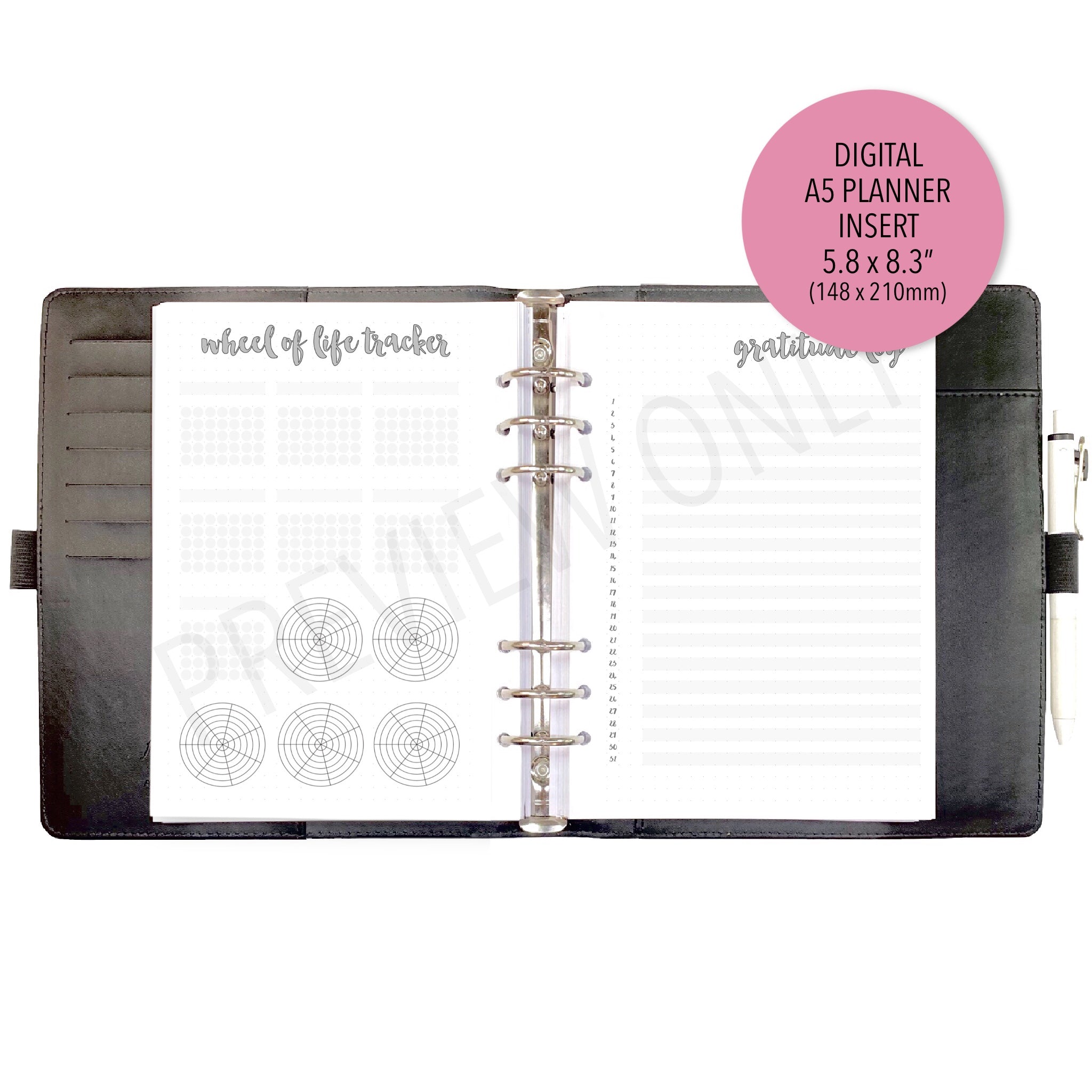Life 6 Ring A5 Planner Refill, 01 Monthly Plan