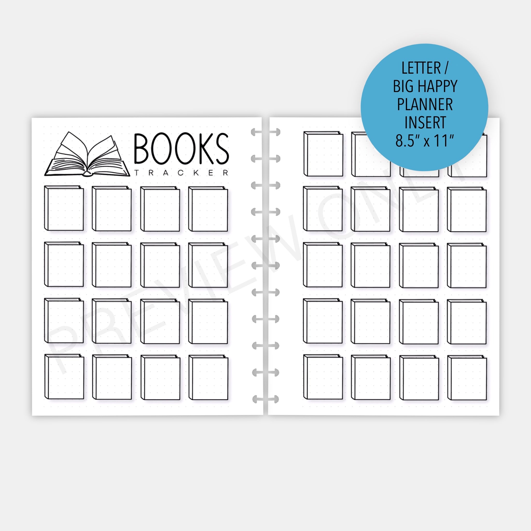 Letter / Big Happy Planner Books Tracker Planner Inserts Printable
