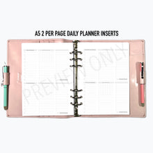 Load image into Gallery viewer, A5 2 Per Page Daily Planner Inserts Printable Download - Letter / A4 / A5 Size Paper