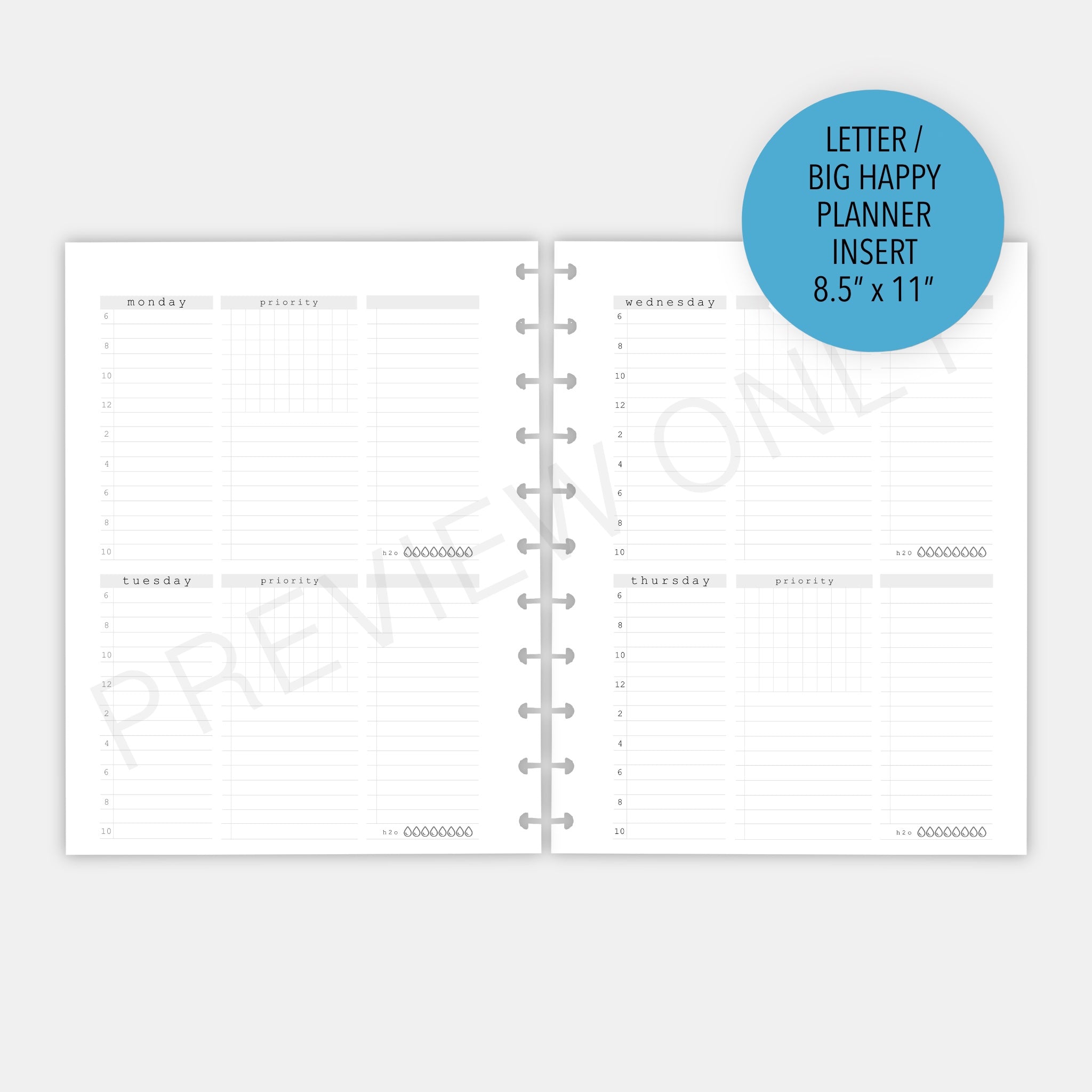 A5 2 Per Page Daily Planner Inserts Printable Download - Letter / A4 / –  MarianeCresp