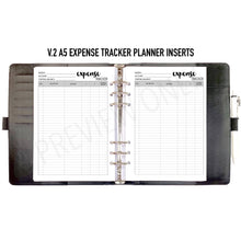 Load image into Gallery viewer, V.2 A5 Expense Tracker Planner Inserts Printable Download - Letter / A4 / A5 Size Paper