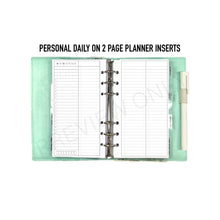 Load image into Gallery viewer, Personal Daily 2-Page Planner Inserts Printable Download - Letter / A4 Size Paper
