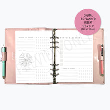 Load image into Gallery viewer, V.3 A5 Well-Being Planner Inserts Printable Download - Letter / A4 / A5 Size Paper