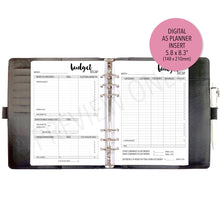 Load image into Gallery viewer, A5 Budget Recap Planner Inserts Printable Download - Letter / A4 / A5 Size Paper