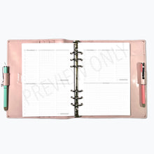 Load image into Gallery viewer, A5 2 Per Page Daily Planner Inserts Printable Download - Letter / A4 / A5 Size Paper