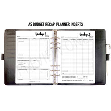 Load image into Gallery viewer, A5 Budget Recap Planner Inserts Printable Download - Letter / A4 / A5 Size Paper
