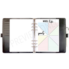 Load image into Gallery viewer, A5 2026 Wheel of Life Goals Tracker Planner Inserts Printable Download - Letter / A4 / A5 Size Paper