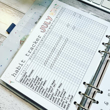 Load image into Gallery viewer, V.3 A5 Habit, Mood & Sleep Trackers Planner Inserts Printable Download - Letter / A4 / A5 Size Paper