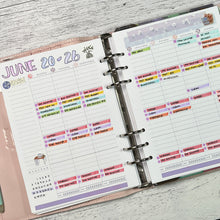 Load image into Gallery viewer, V.3 A5 Weekly 2-Page Planner Inserts Printable Download - Letter / A4 / A5 Size Paper