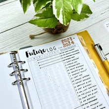 Load image into Gallery viewer, A5 Running Future Log Planner Inserts Printable Download - Letter / A4 / A5 Size Paper