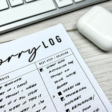 Load image into Gallery viewer, Worry Log Printable | Anxiety & Brain Dump Planner Insert
