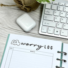 Load image into Gallery viewer, Worry Log Printable | Anxiety & Brain Dump Planner Insert