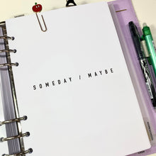 Load image into Gallery viewer, A5 Someday/Maybe Planner Inserts Printable Download - Letter / A4 / A5 Size Paper
