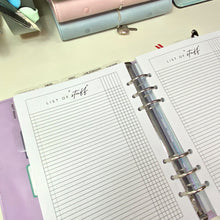 Load image into Gallery viewer, List of "Stuff" Planner Inserts Printable Download