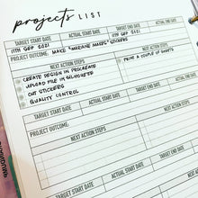 Load image into Gallery viewer, Projects List Planner Inserts Printable Download