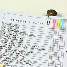 Load image into Gallery viewer, A5 Someday/Maybe Planner Inserts Printable Download - Letter / A4 / A5 Size Paper