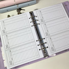 Load image into Gallery viewer, A5 Funds Tracker Planner Inserts Printable Download - Letter / A4 / A5 Size Paper