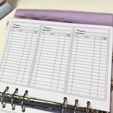 Load image into Gallery viewer, A5 Funds Tracker Planner Inserts Printable Download - Letter / A4 / A5 Size Paper