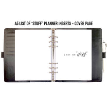 Load image into Gallery viewer, A5 List of "Stuff" Planner Inserts Printable Download - Letter / A4 / A5 Size Paper