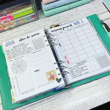 Load image into Gallery viewer, VERSION 2 A5 Well-Being Planner Inserts Printable Download - Letter / A4 / A5 Size Paper