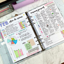 Load image into Gallery viewer, VERSION 2 A5 Well-Being Planner Inserts Printable Download - Letter / A4 / A5 Size Paper