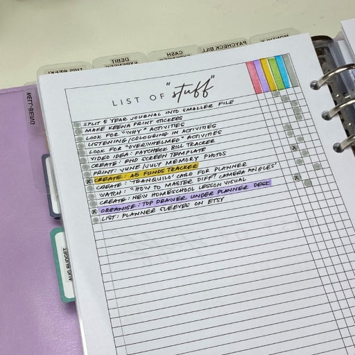 LIST OF “STUFF”, PROJECTS LIST AND SOMEDAY/MAYBE LIST