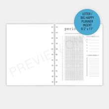 Load image into Gallery viewer, Letter / Big Happy Planner Period Tracker Planner Inserts Printable Download

