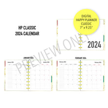 Load image into Gallery viewer, HP Classic 2024 Calendar Planner Inserts Printable Download - Letter / A4 / HP Classic Size Paper

