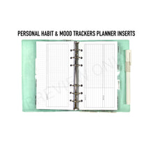 Load image into Gallery viewer, Personal Habit &amp; Mood Tracker Planner Inserts Printable Download - Letter / A4 Size Paper
