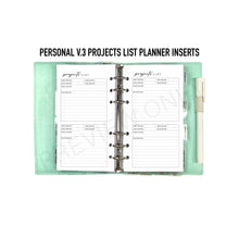 Load image into Gallery viewer, Personal V.3 Projects List Planner Inserts Printable Download - Letter / A4 Size Paper
