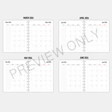Load image into Gallery viewer, Letter /Big Happy Planner 2024 Calendar Planner Inserts Printable Download - Letter / A4 / HP Classic Size Paper
