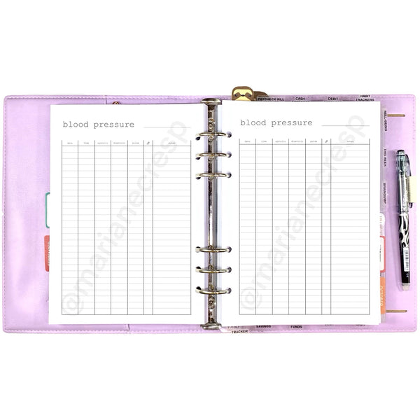 A5 Blood Pressure Tracker Printable Download - Letter / A4 / A5 Size Paper