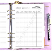 Load image into Gallery viewer, A5 Blood Pressure Tracker Printable Download - Letter / A4 / A5 Size Paper
