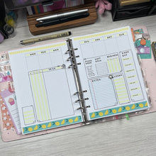 Load image into Gallery viewer, A5 Small Grid Weekly Planner Spread – Mix and Match - A5/Letter Size Paper PDFs
