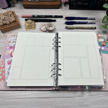 Load image into Gallery viewer, A5 Small Grid Weekly Planner Spread – Mix and Match - A5/Letter Size Paper PDFs
