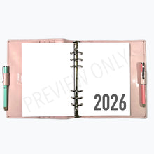 Load image into Gallery viewer, A5 2026 Future Log Planner Inserts Printable Download
