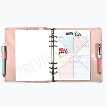 Load image into Gallery viewer, A5 2026 Wheel of Life Goals Tracker Planner Inserts Printable Download - Letter / A4 / A5 Size Paper
