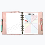 A5 2026 Wheel of Life Goals Tracker Planner Inserts Printable Download - Letter / A4 / A5 Size Paper