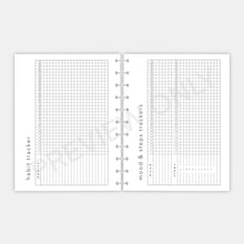 Load image into Gallery viewer, Habit, Mood &amp; Steps Tracker Planner Insert (V.4)
