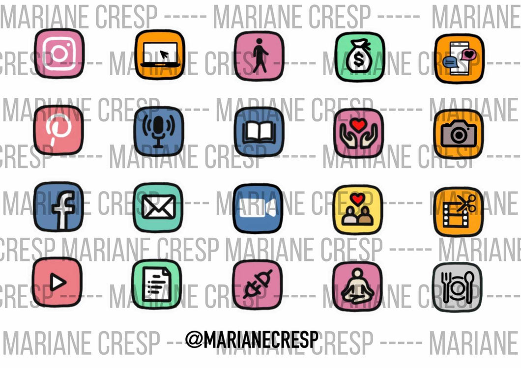 Small Icons Digital Stickers PNG File