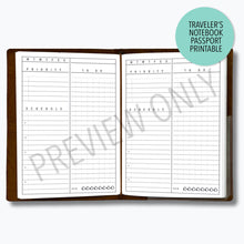 Load image into Gallery viewer, TN Passport Daily 1-Page Planner Inserts Printable Download - Letter / A4 Size Paper
