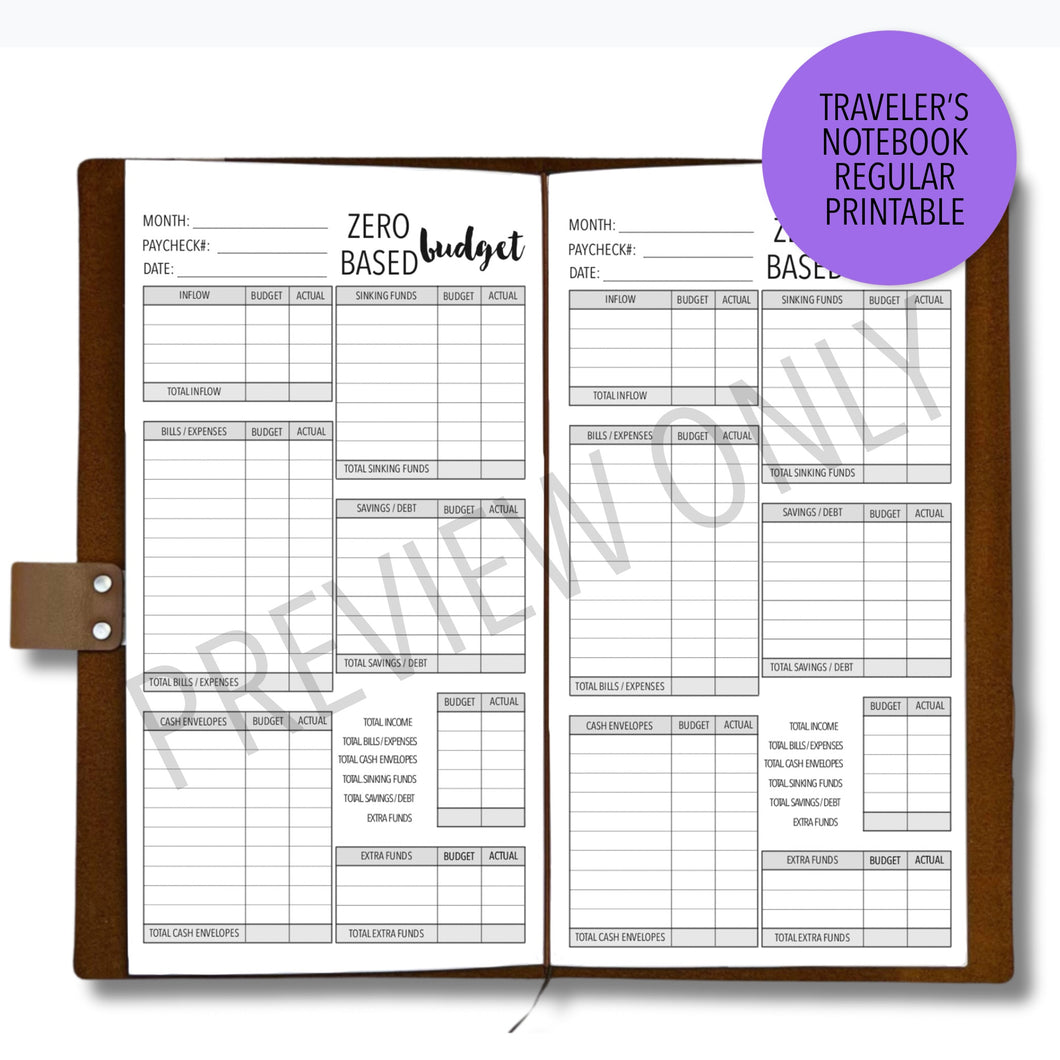 TN Regular Budget Worksheet Bundle Planner Printable Download - A4 and Letter Size PDF