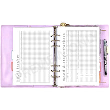 Load image into Gallery viewer, Habit, Mood &amp; Steps Tracker Planner Insert (V.4)
