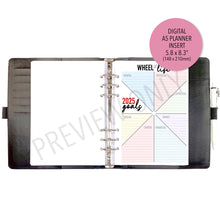 Load image into Gallery viewer, A5 2025 Wheel of Life Goals Tracker Planner Inserts Printable Download - Letter / A4 / A5 Size Paper
