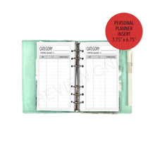 Load image into Gallery viewer, V.2 Personal Funds Tracker Planner Inserts Printable Download - Letter / A4 Size Paper
